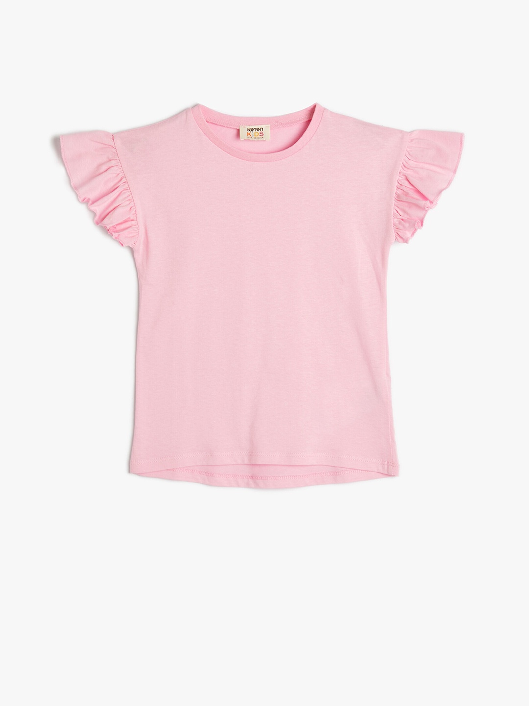 

Koton Girls Round Neck Cotton T-shirt, Pink
