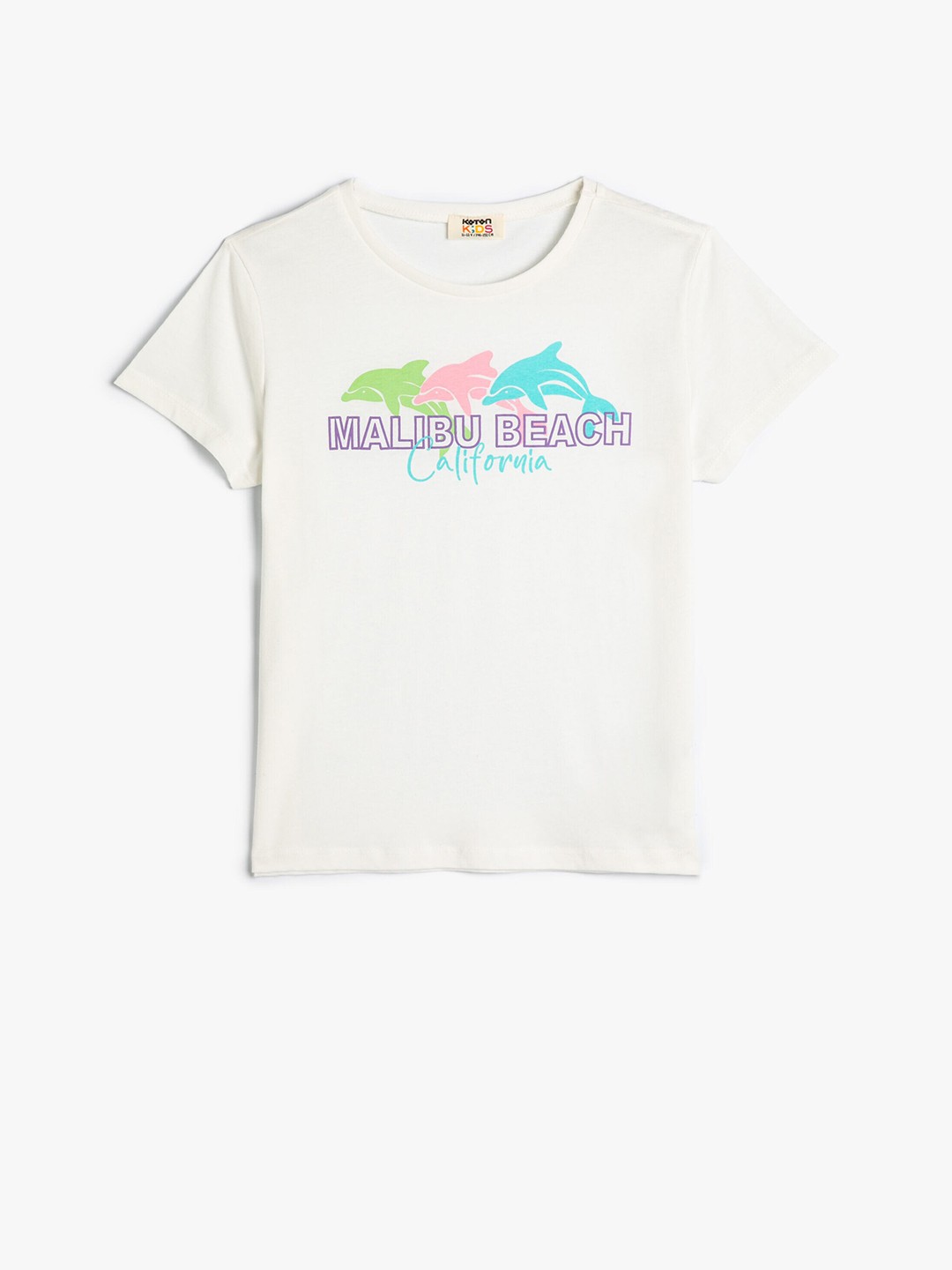 

Koton Girls Graphic Printed Cotton T-shirt, Beige