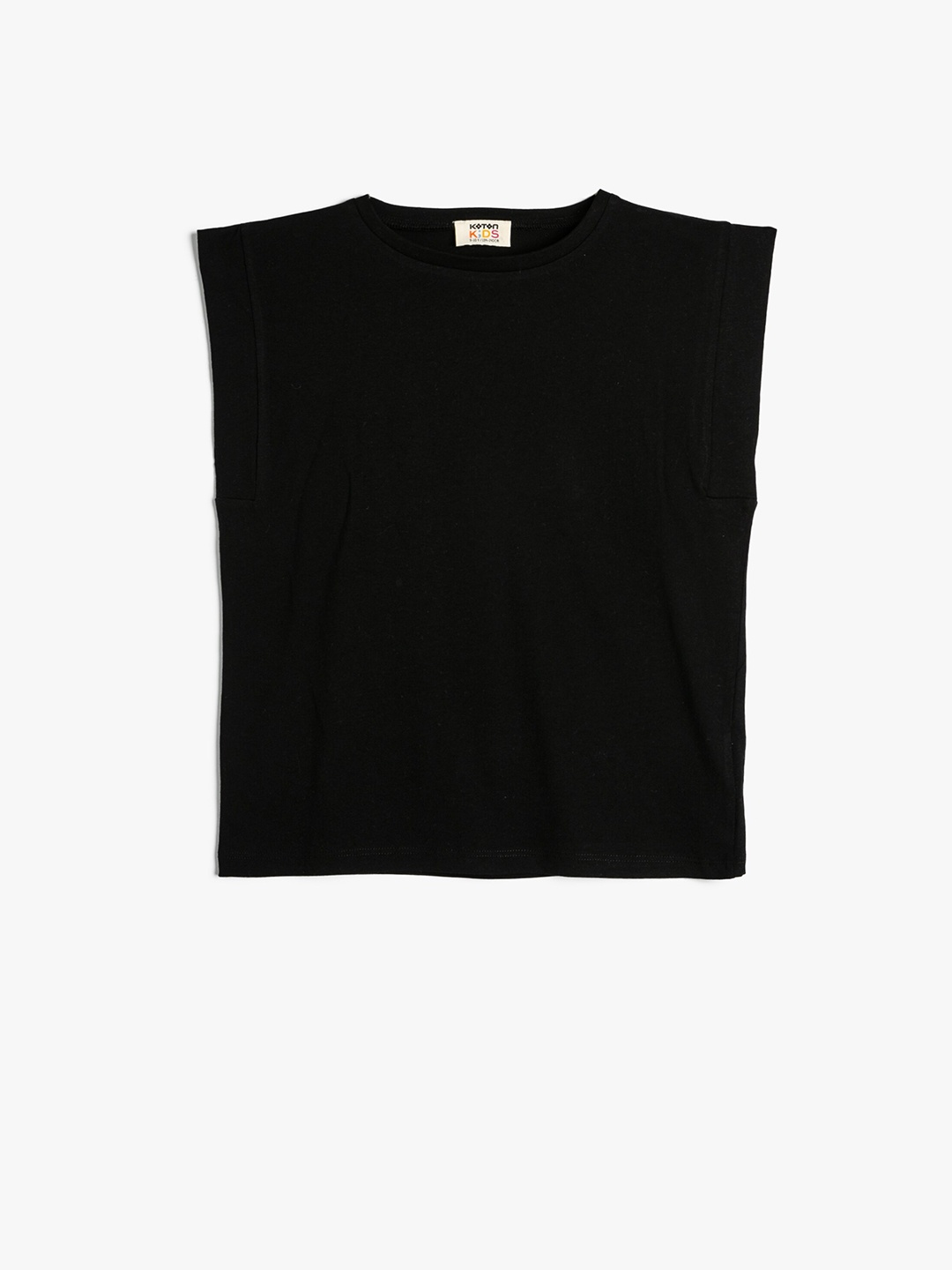 

Koton Girls Round Neck Sleeveless Cotton T-shirt, Black