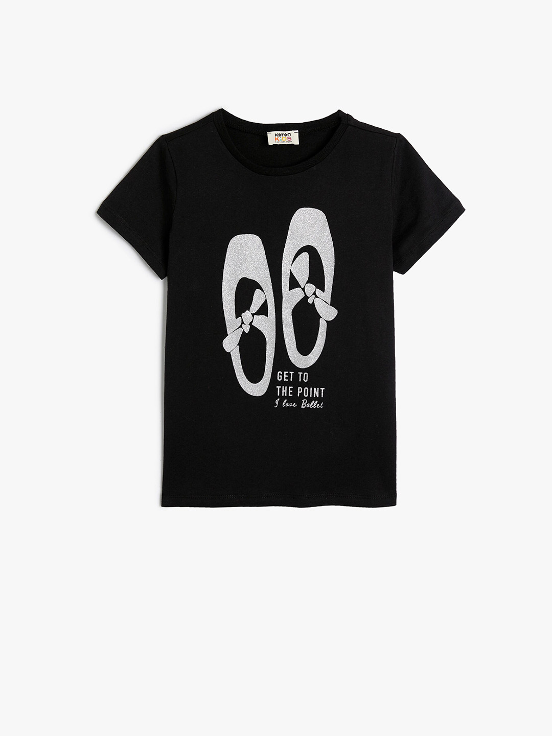 

Koton Girls Typography Printed Cotton T-shirt, Black