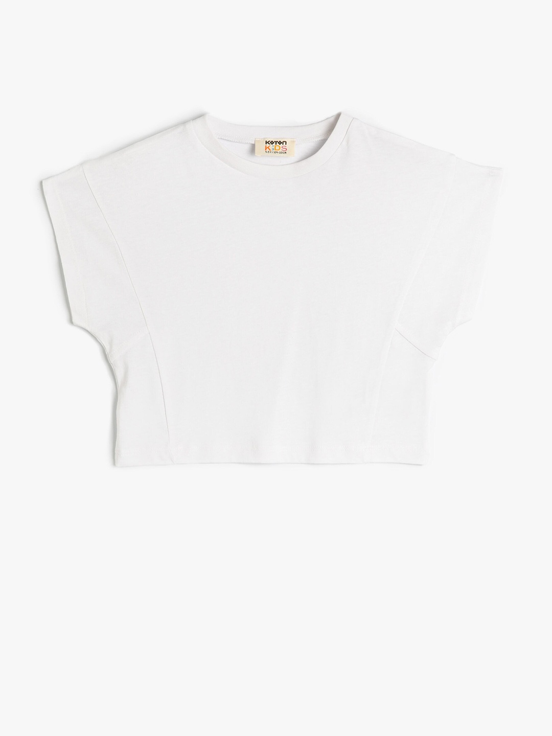 

Koton Girls Round Neck Pure Cotton T-shirt, White