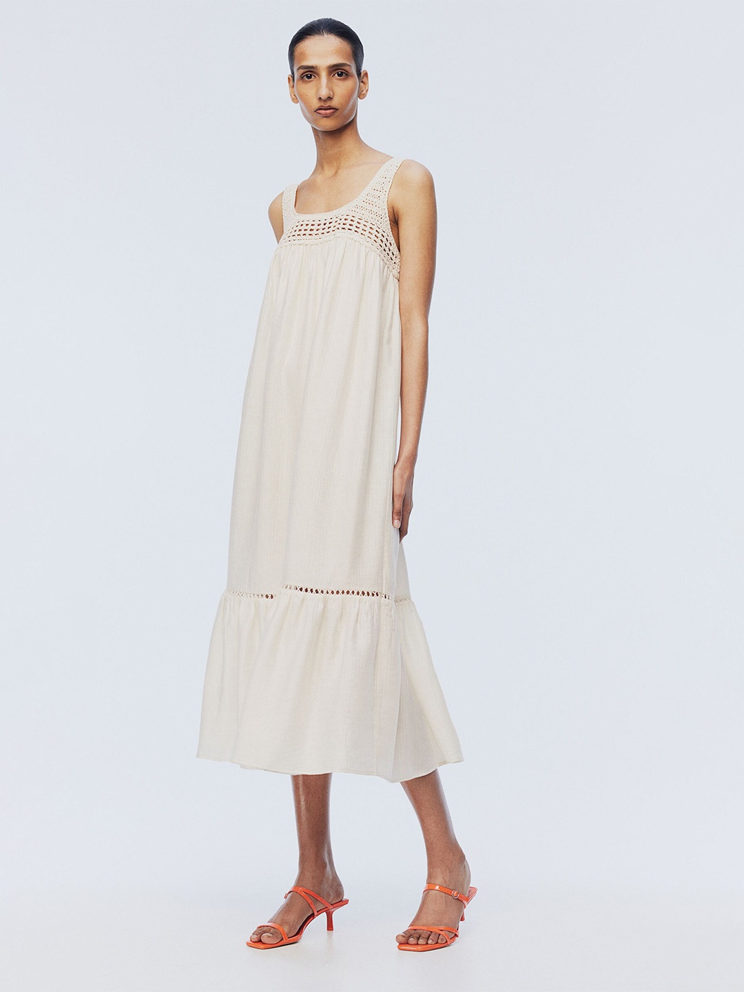 

H&M Crpe Maxi Dress, White