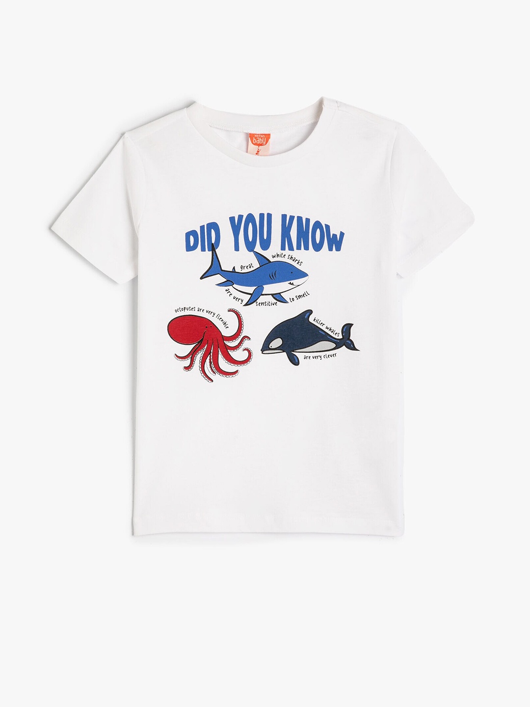 

Koton Boys Graphic Printed Cotton Round Neck Short Sleeves Applique T-shirt, Beige
