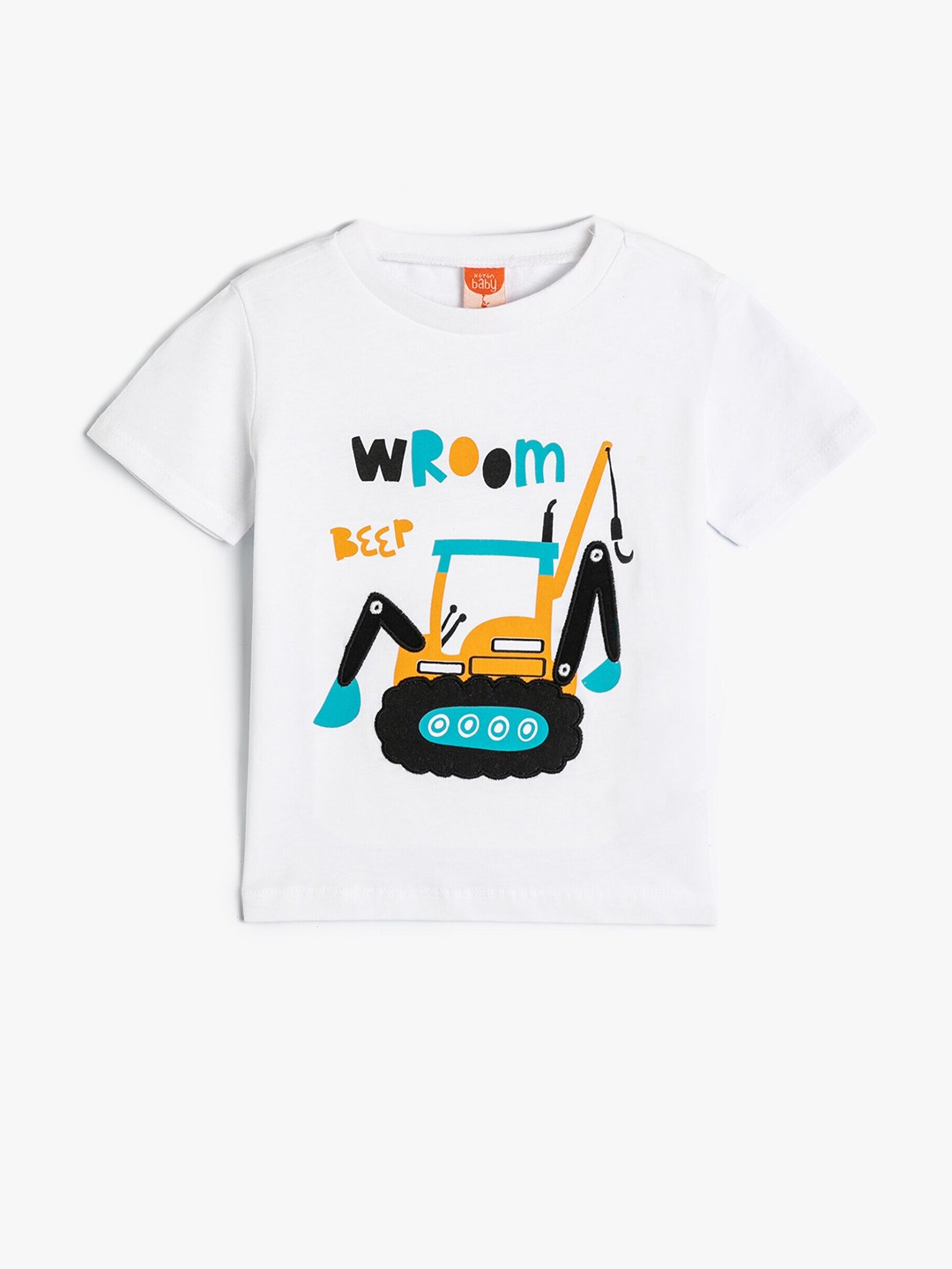 

Koton Boys Graphic Printed Round Neck Short Sleeves Applique Casual T-shirt, White