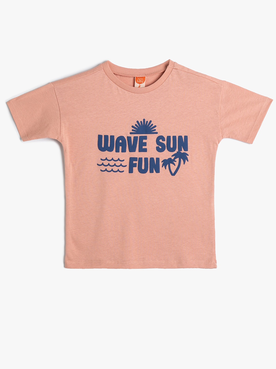 

Koton Boys Typography Printed Round Neck Short Sleeves Cotton T-shirt, Pink