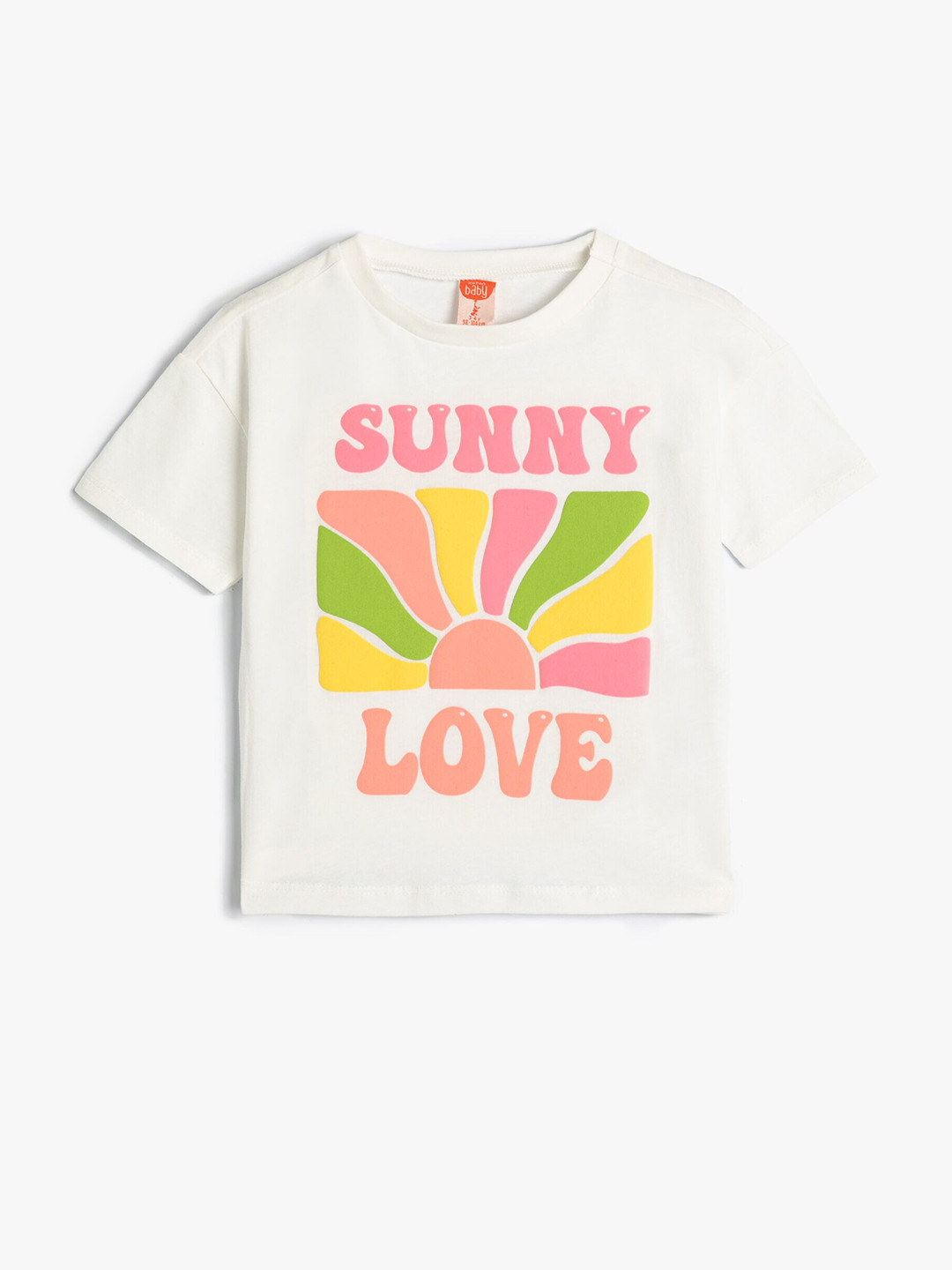 

Koton Girls Graphic Printed Cotton T-shirt, Beige