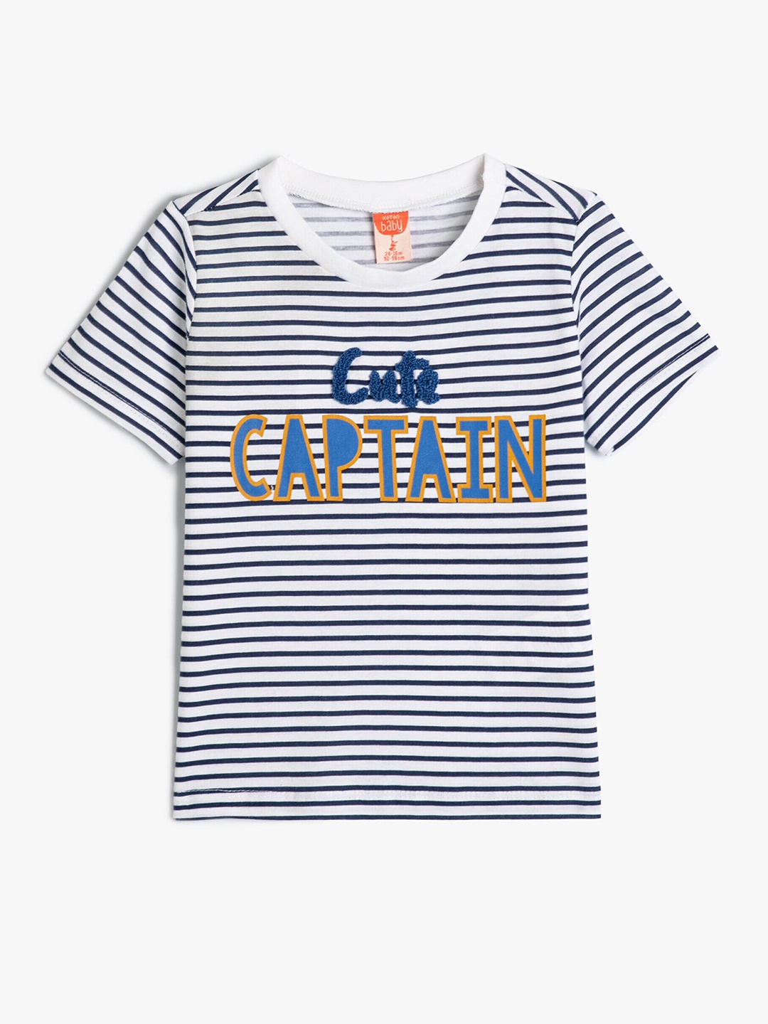 

Koton Boys Striped Round Neck T-shirt, Blue