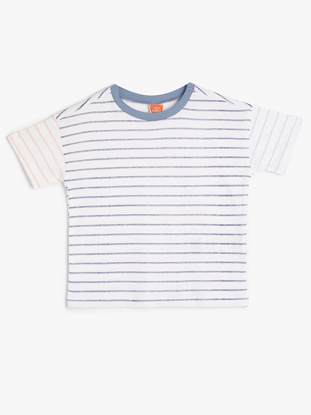 

Koton Boys Striped Round Neck Cotton T-shirt, Beige