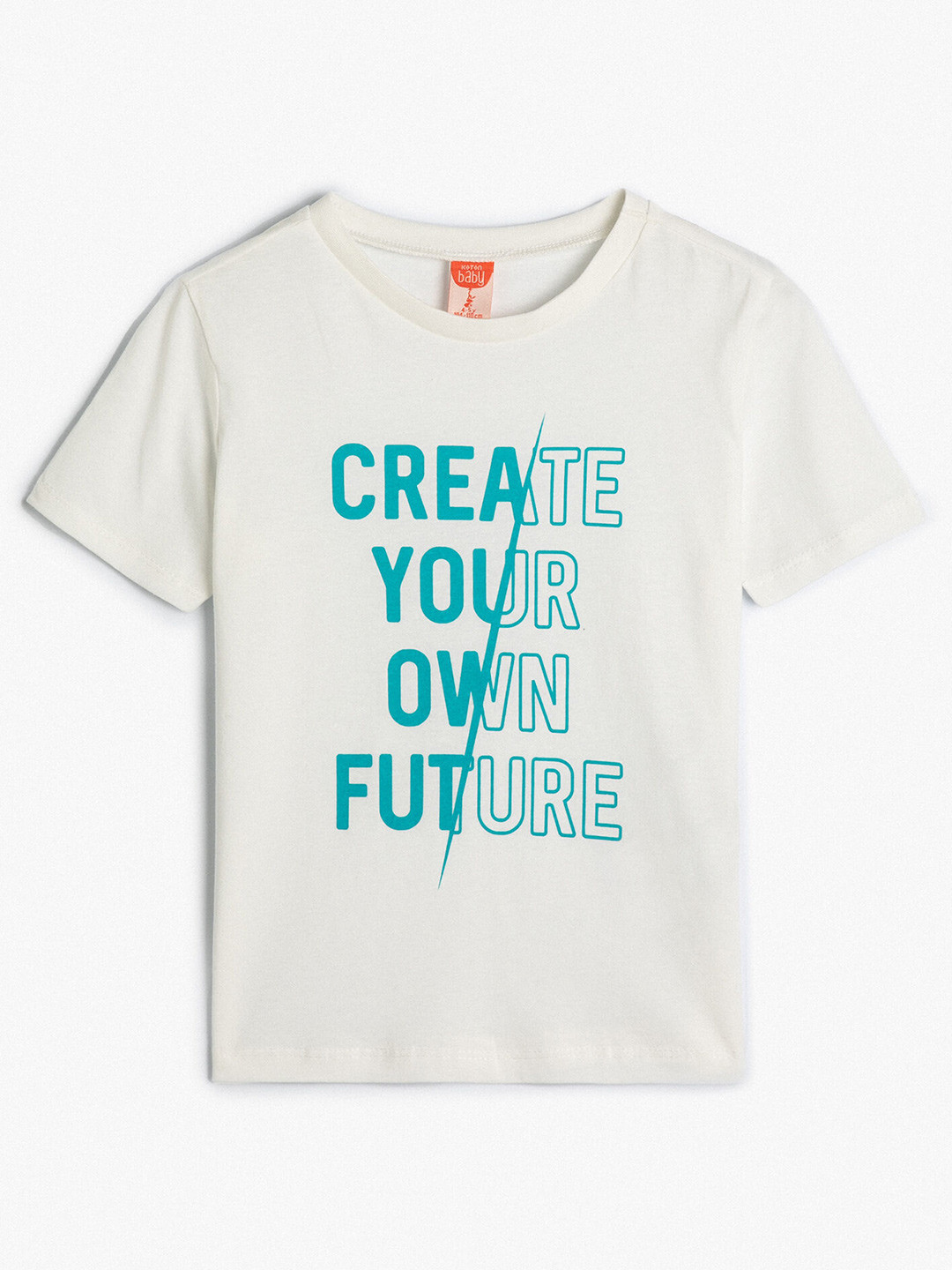 

Koton Boys Typography Printed Cotton T-shirt, Beige