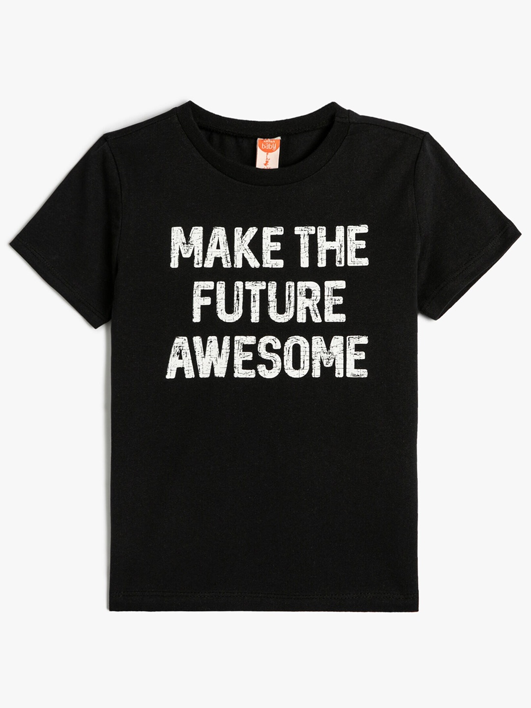 

Koton Boys Typography Printed Cotton T-shirt, Black