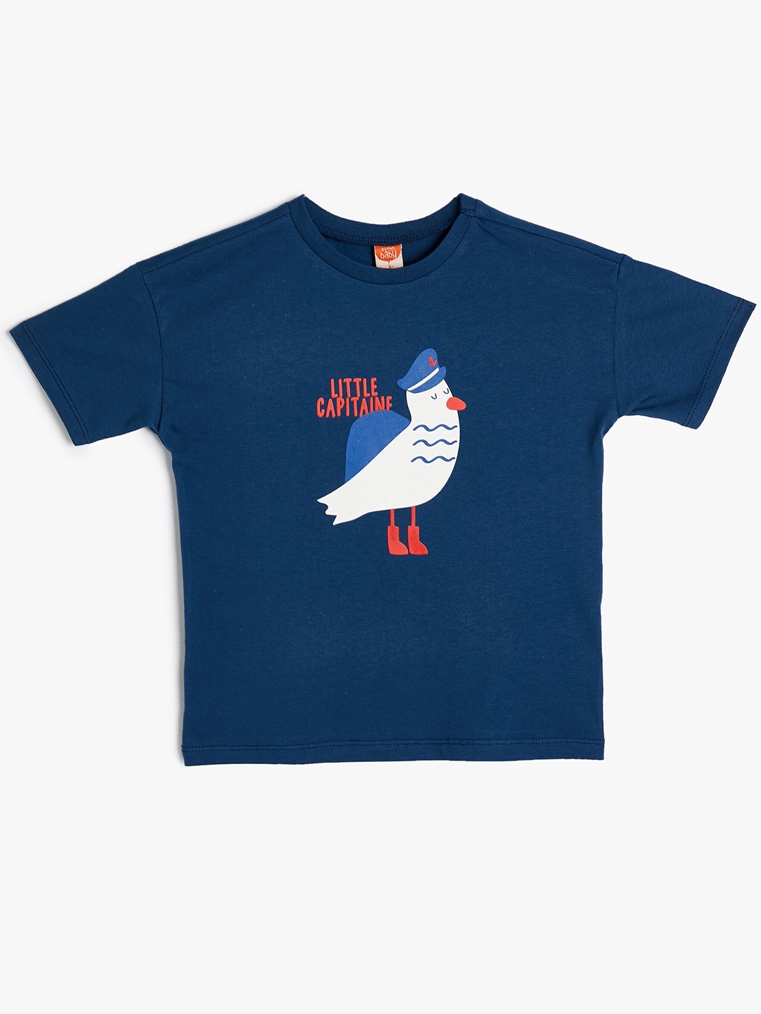 

Koton Boys Graphic Printed Round-Neck Cotton T-shirt, Navy blue