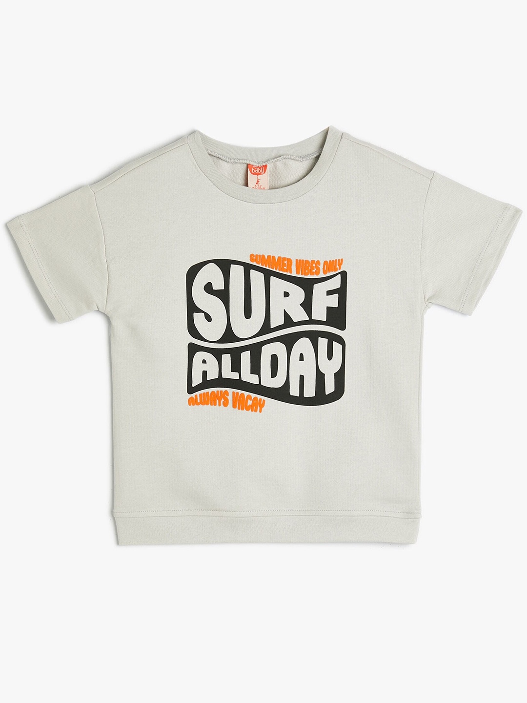 

Koton Boys Typography Printed Cotton T-shirt, Grey