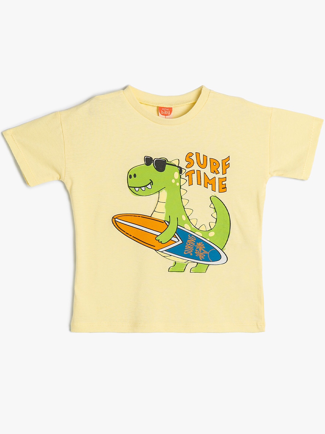 

Koton Boys Graphic Printed Cotton T-shirt, Yellow