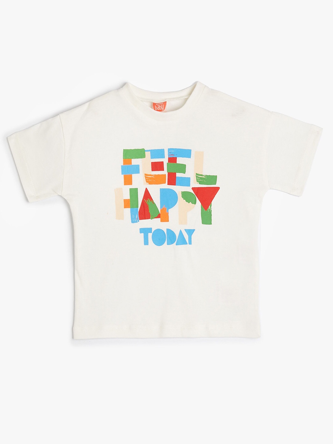 

Koton Boys Typography Printed Round Neck Cotton Casual T-shirt, Beige