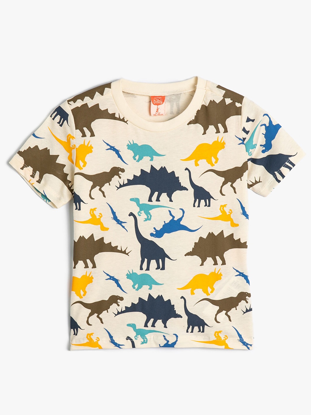 

Koton Boys Round Neck Short Sleeves Printed T-shirt, Beige