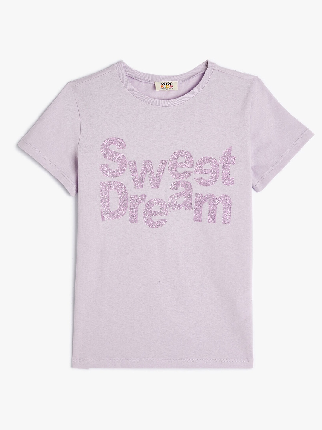 

Koton Girls Typography Printed Cotton T-shirt, Purple