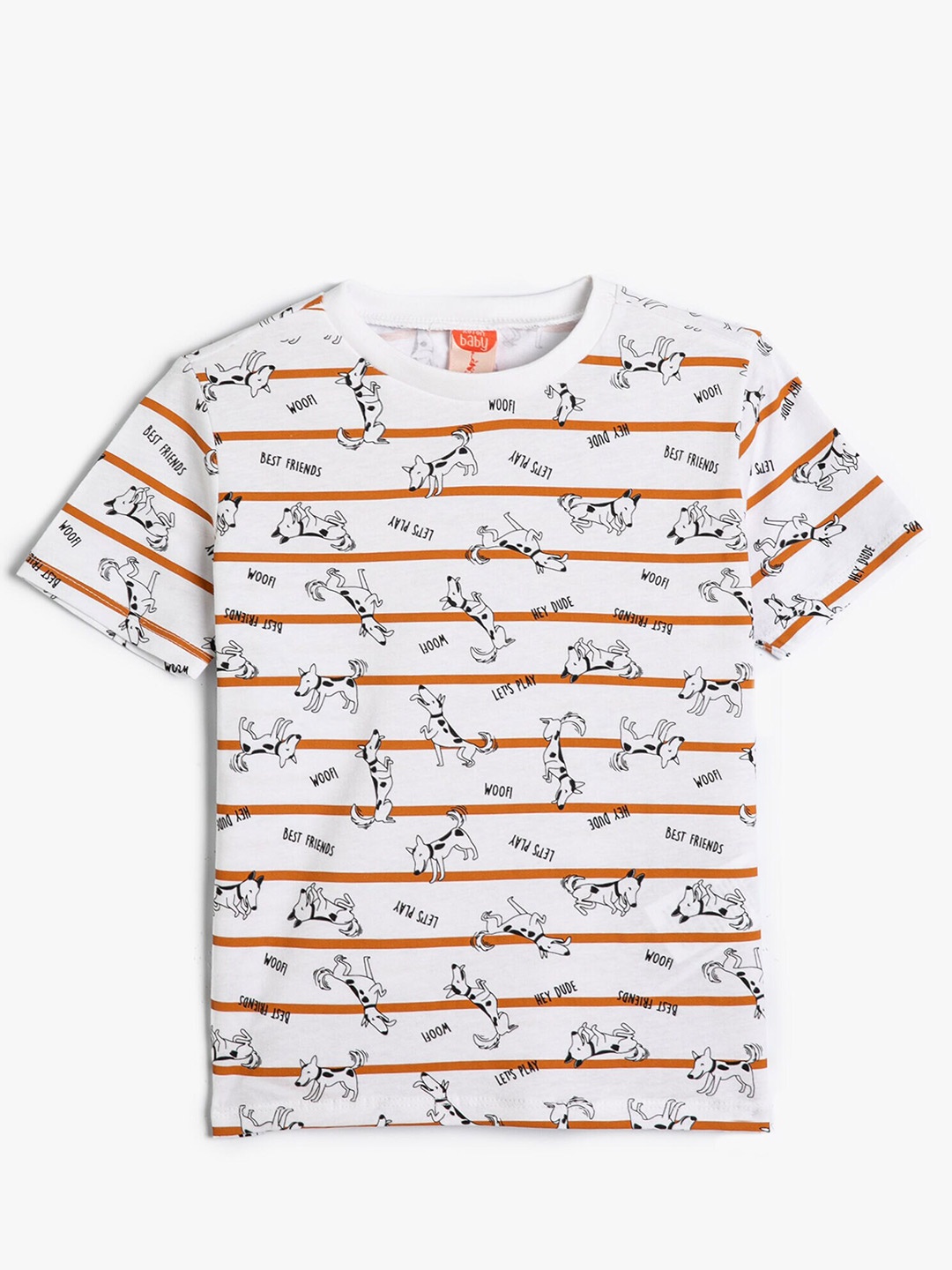 

Koton Boys Conversational Printed Round Neck Cotton T-shirt, Beige