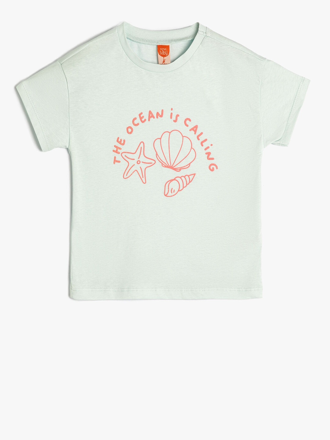 

Koton Girls Typography Printed Pure Cotton T-Shirt, Blue