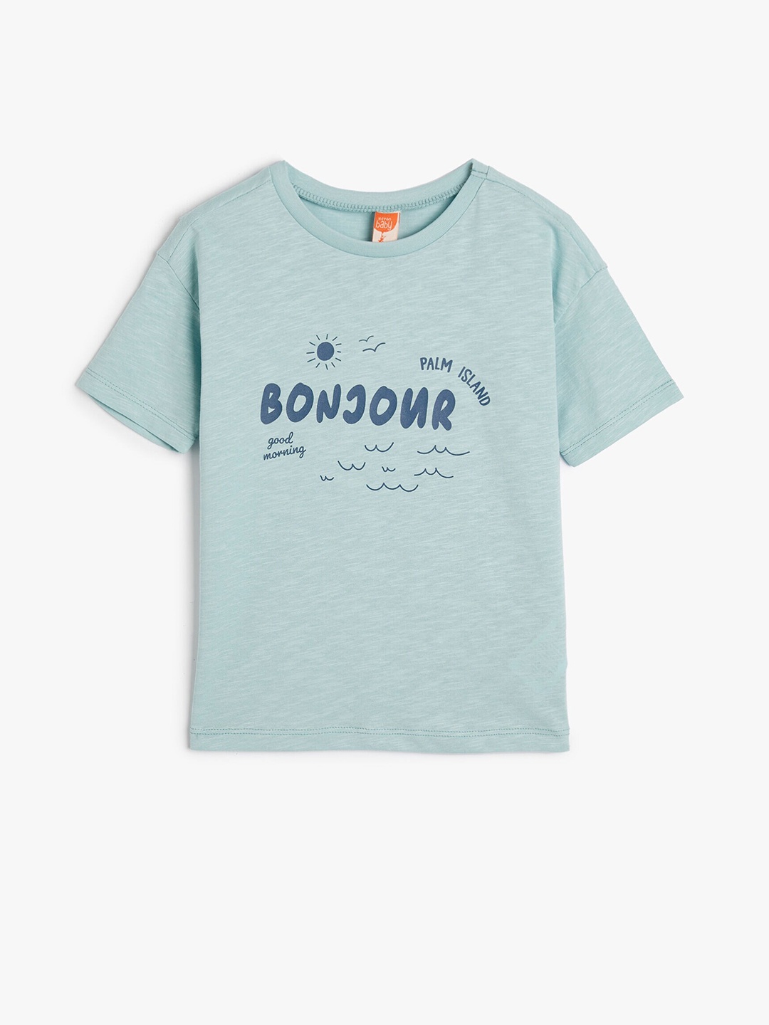 

Koton Boys Typography Printed Pure Cotton T-shirt, Green