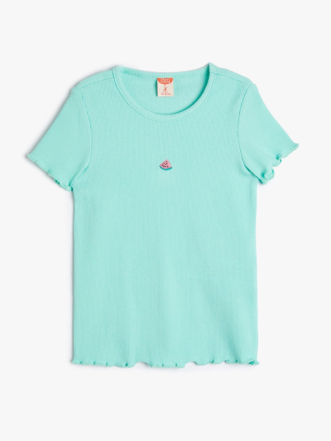 

Koton Girls Round Neck Cotton T-shirt, Green