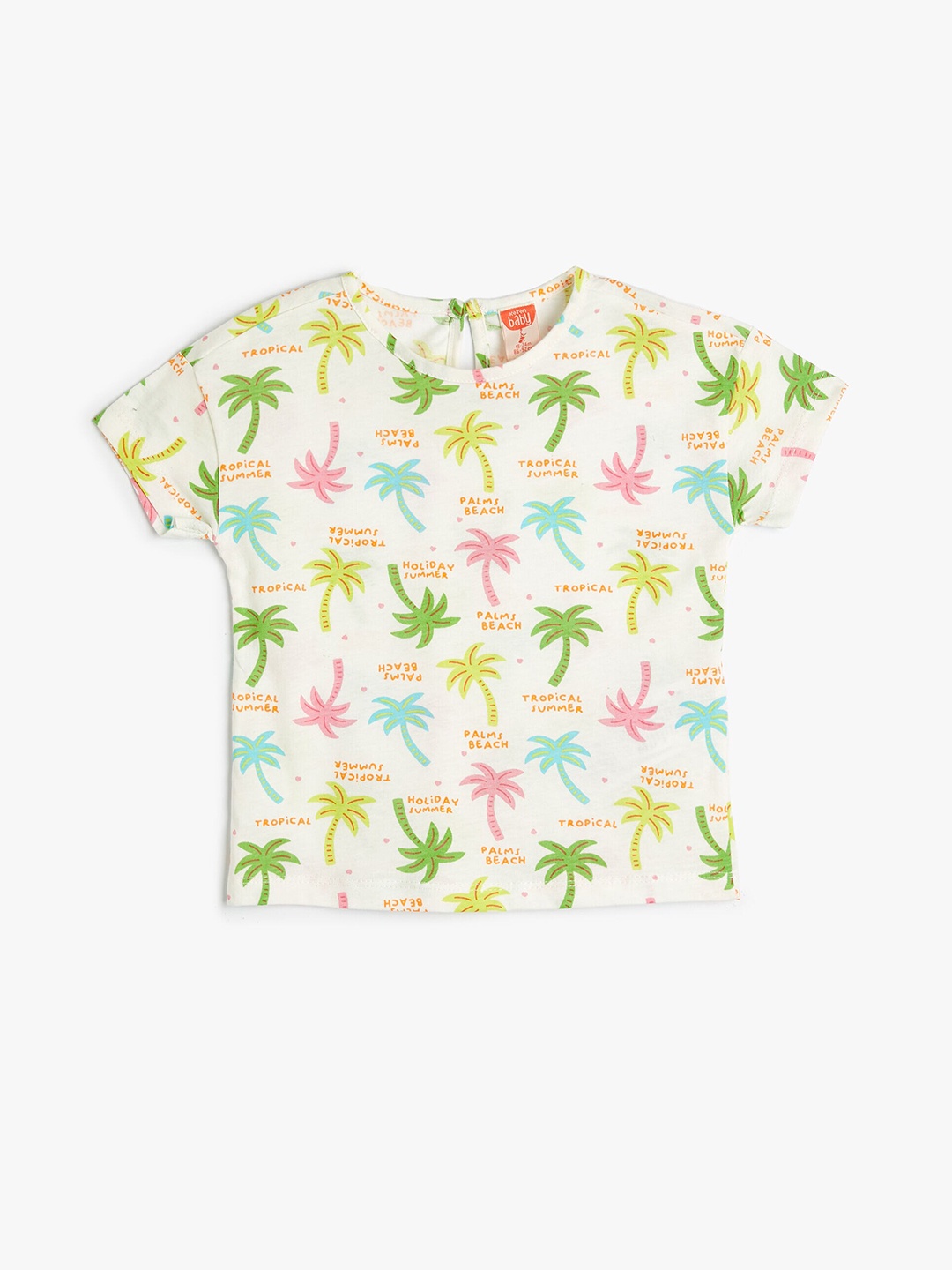 

Koton Girls Conversational Printed Pure Cotton T-shirt, Beige