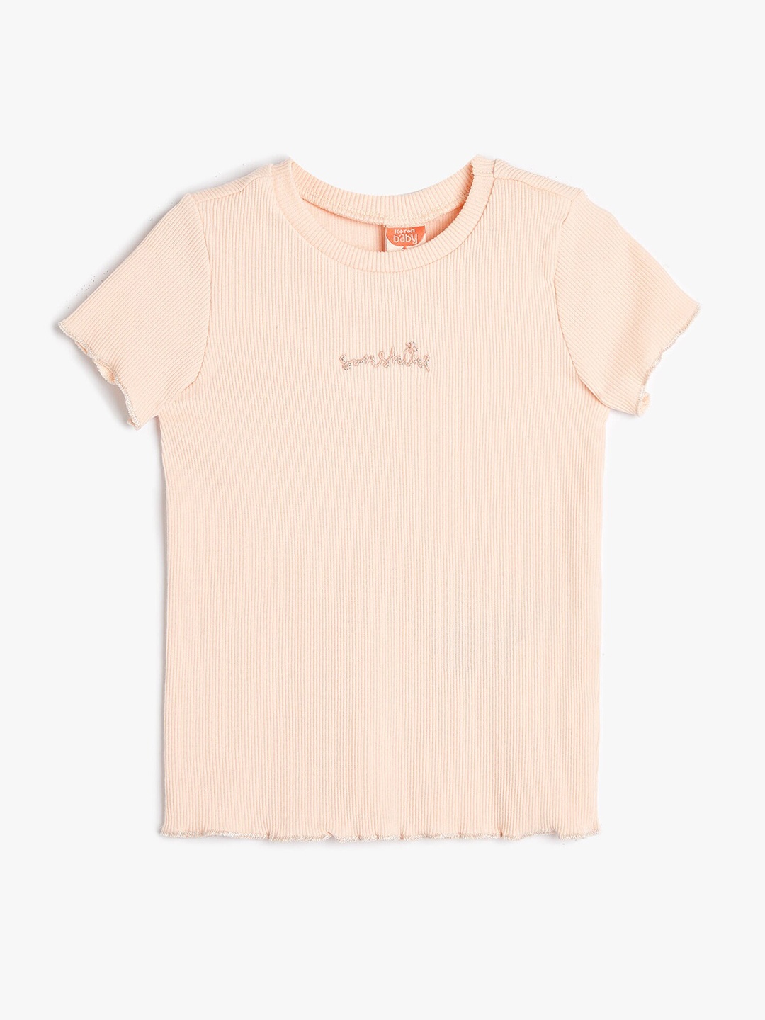 

Koton Girls Typography Printed Short Sleeves T-shirt, Pink
