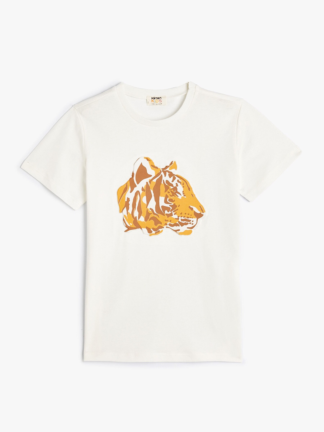 Koton Boys Graphic Printed Pure Cotton T-shirt, White