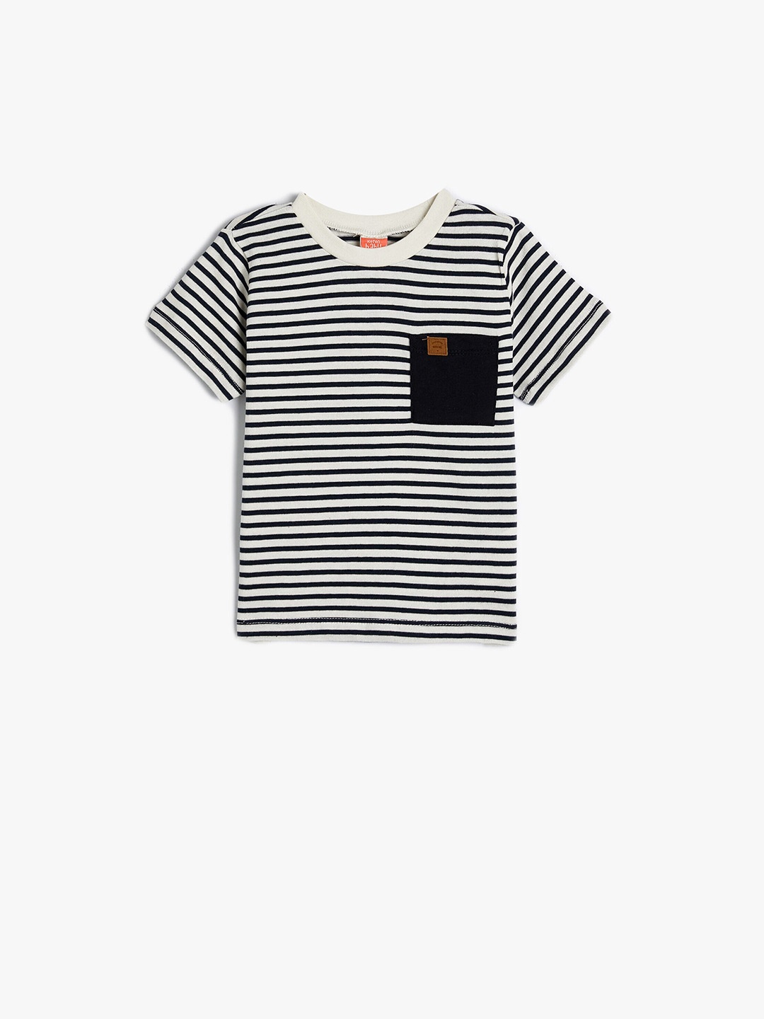 

Koton Boys Striped Pure Cotton T-shirt, Navy blue