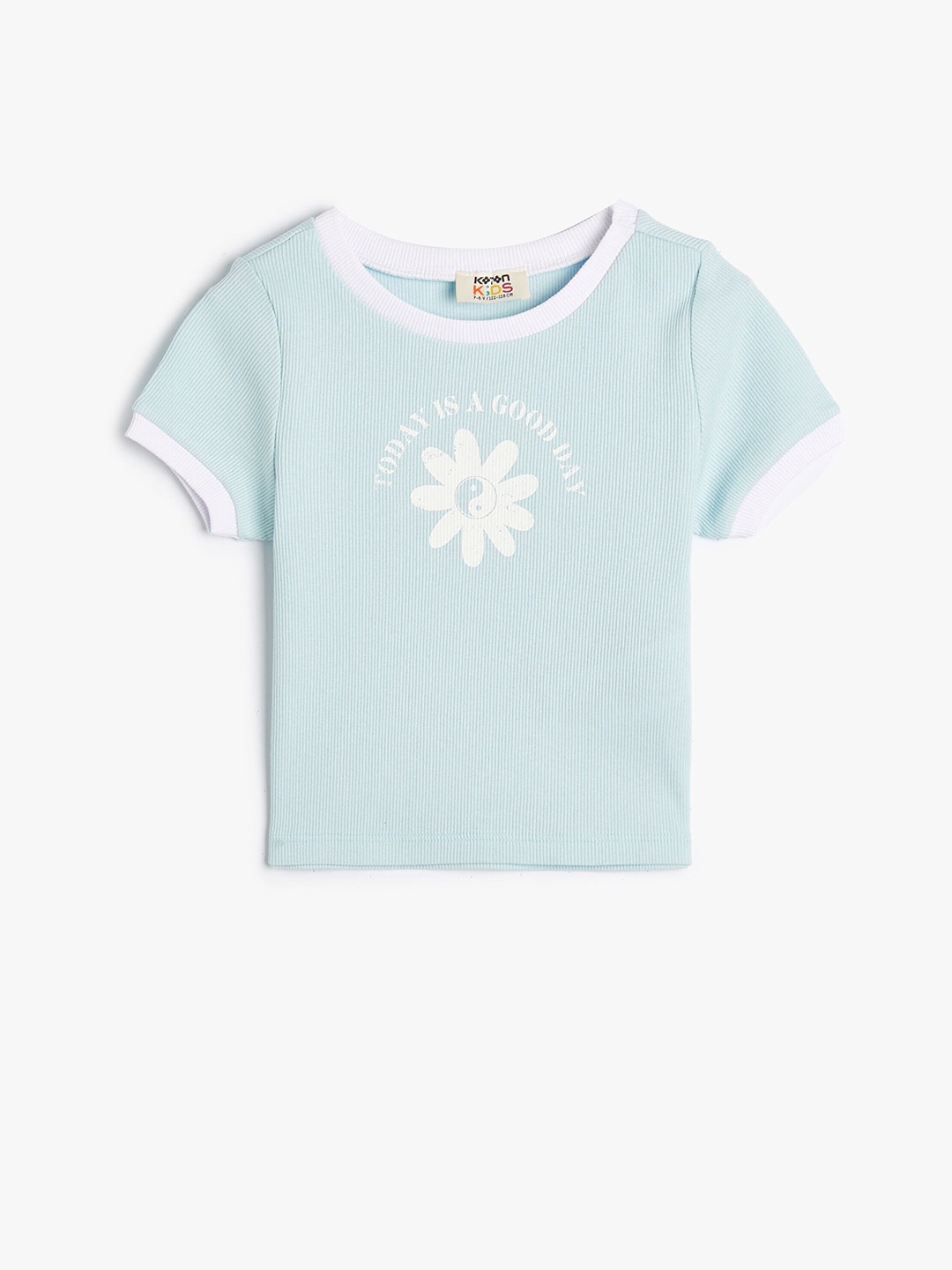 

Koton Girls Graphic Printed Cotton T-shirt, Blue