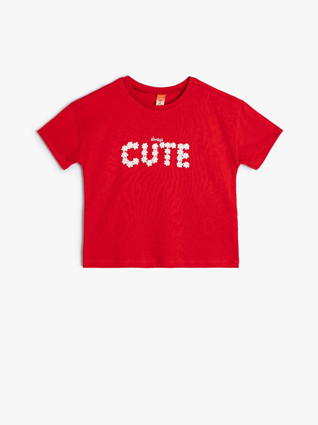 

Koton Girls Typography Printed Cotton T-Shirt, Red