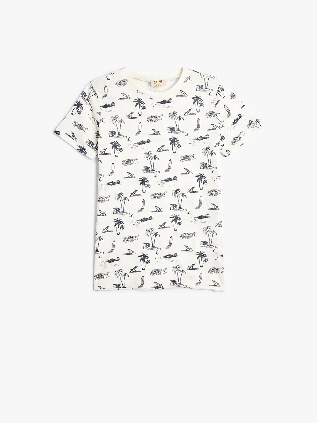 

Koton Boys Conversational Printed Round Neck Cotton T-shirt, White