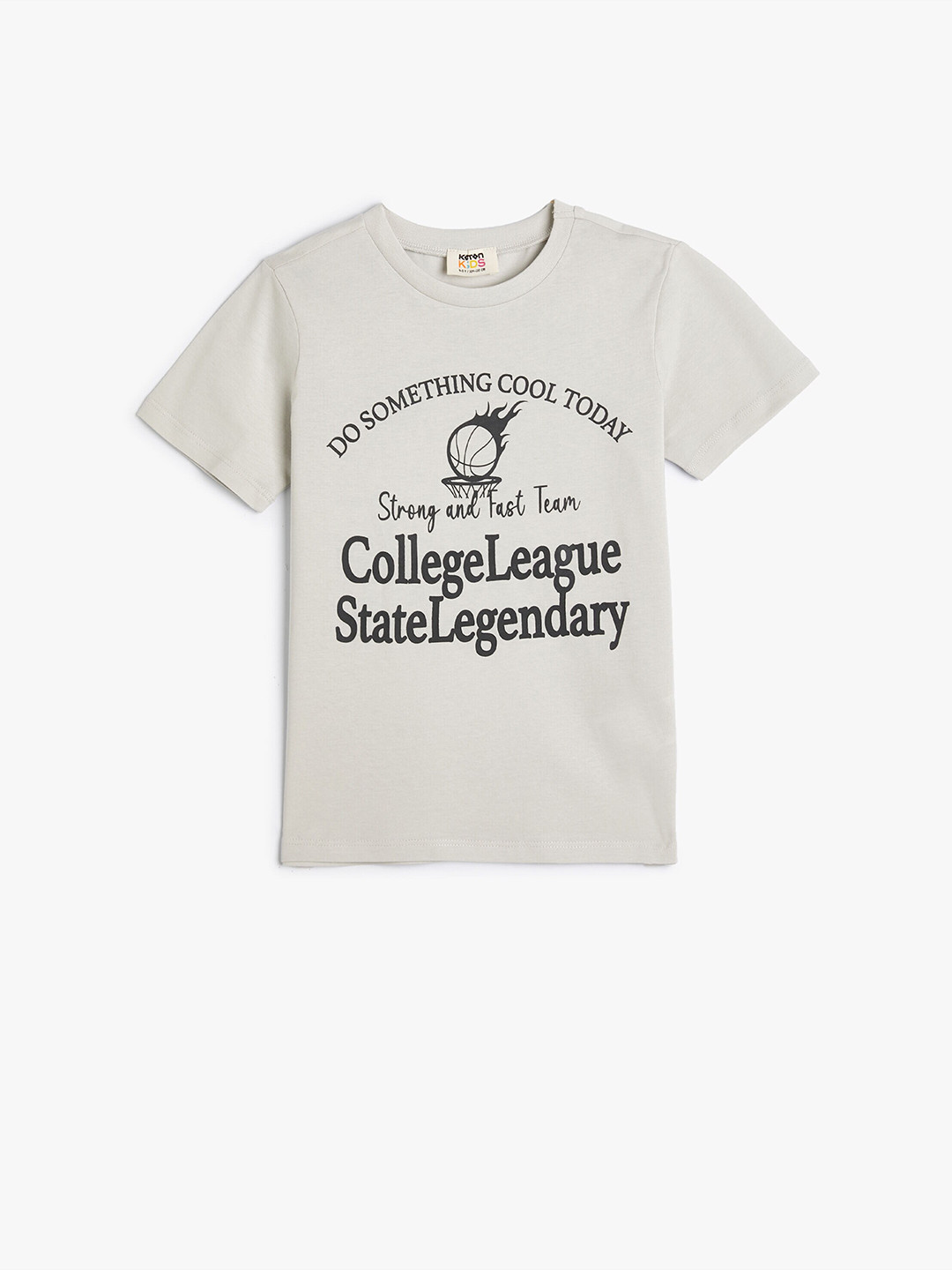 

Koton Boys Typography Printed Cotton T-shirt, Grey