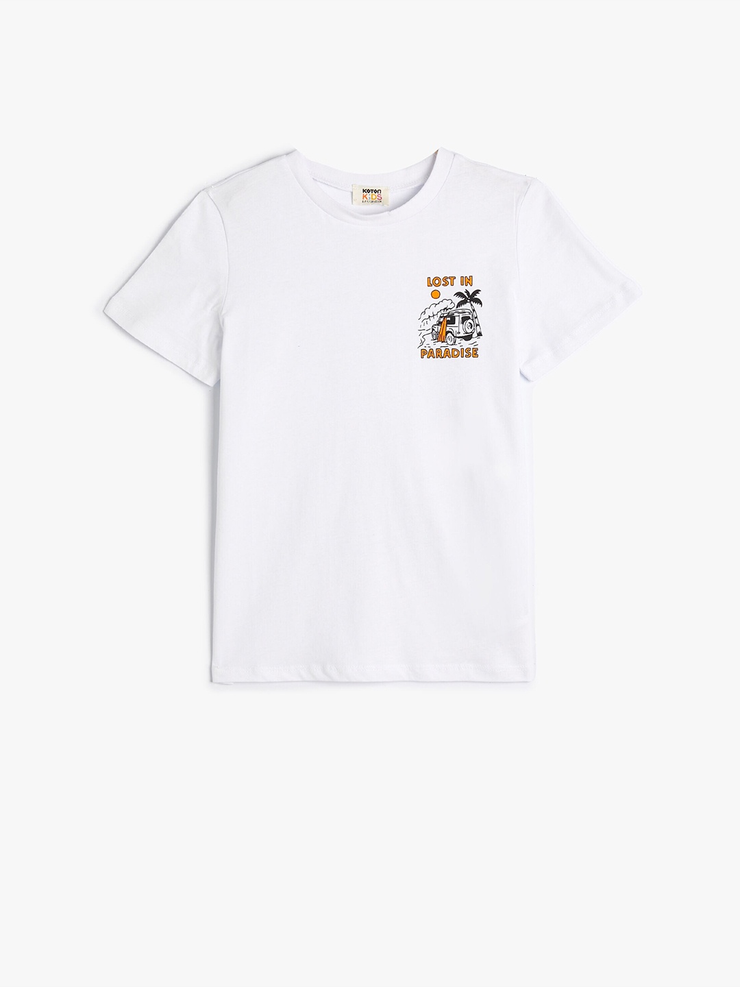 

Koton Boys Round Neck Cotton T-shirt, White