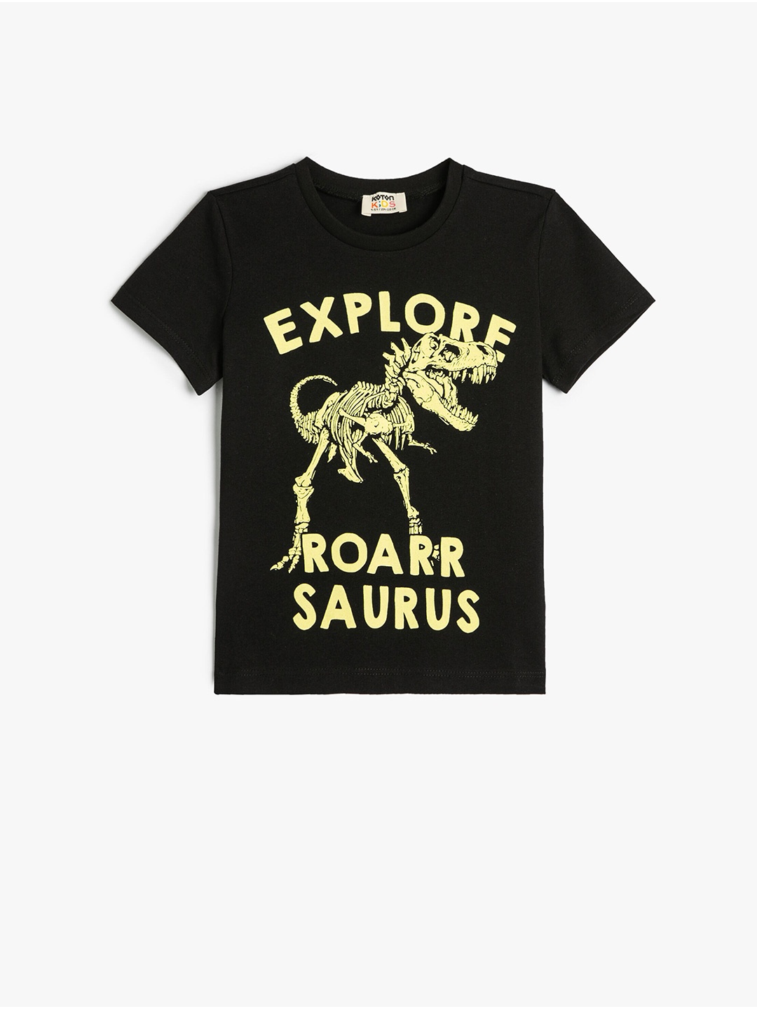 

Koton Boys Graphic Printed Cotton T-shirt, Black