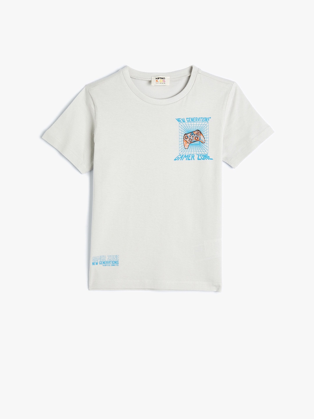 

Koton Boys Graphic Printed Cotton Regular T-shirt, Grey