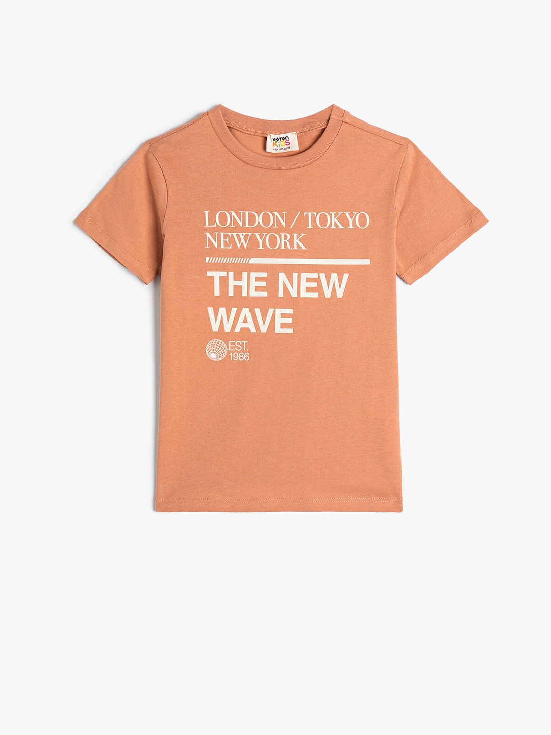 

Koton Boys Typography Printed Round Neck Short Sleeves Cotton T-shirt, Pink