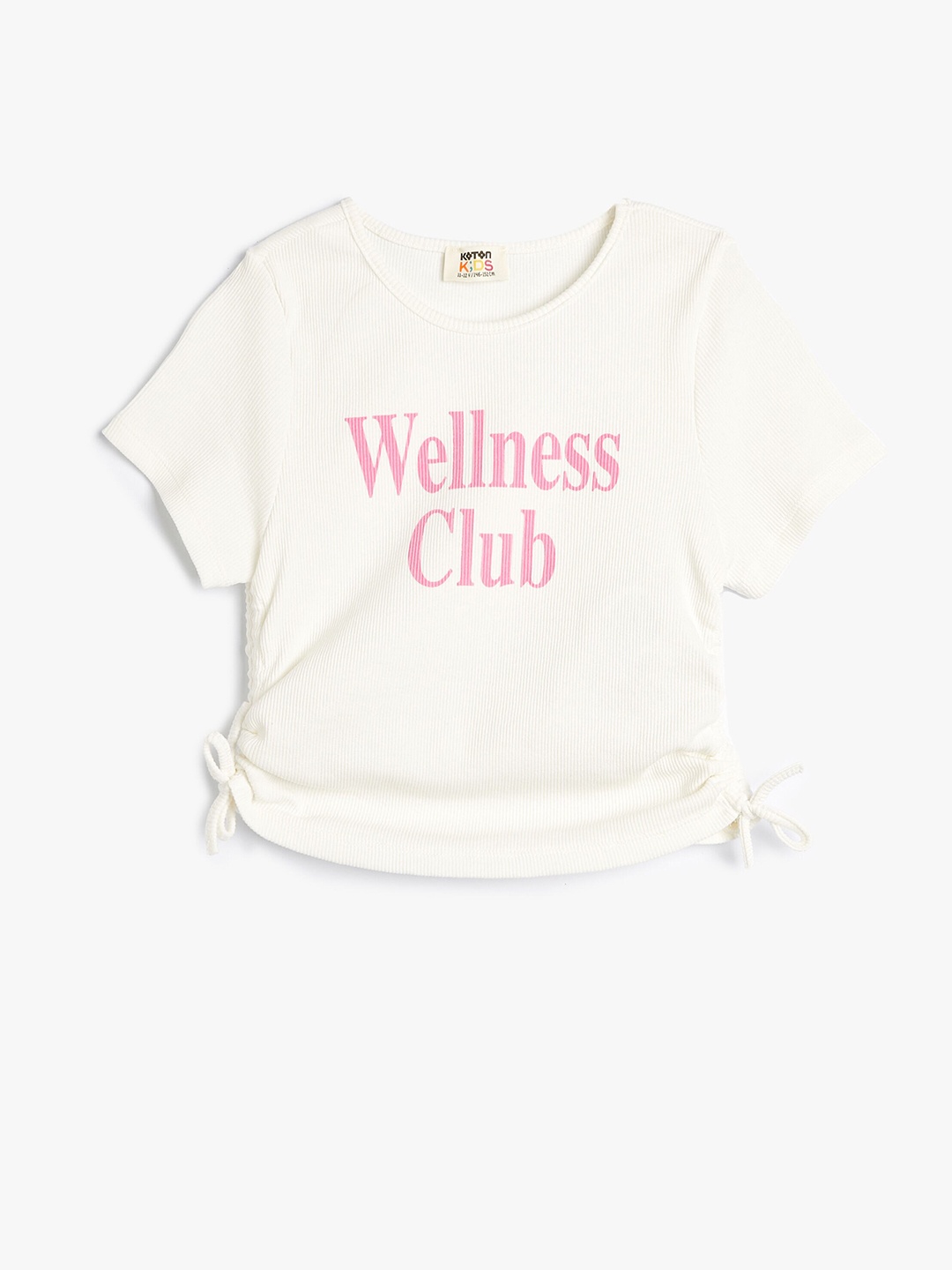

Koton Girls Typography Printed Round Neck T-shirt, White