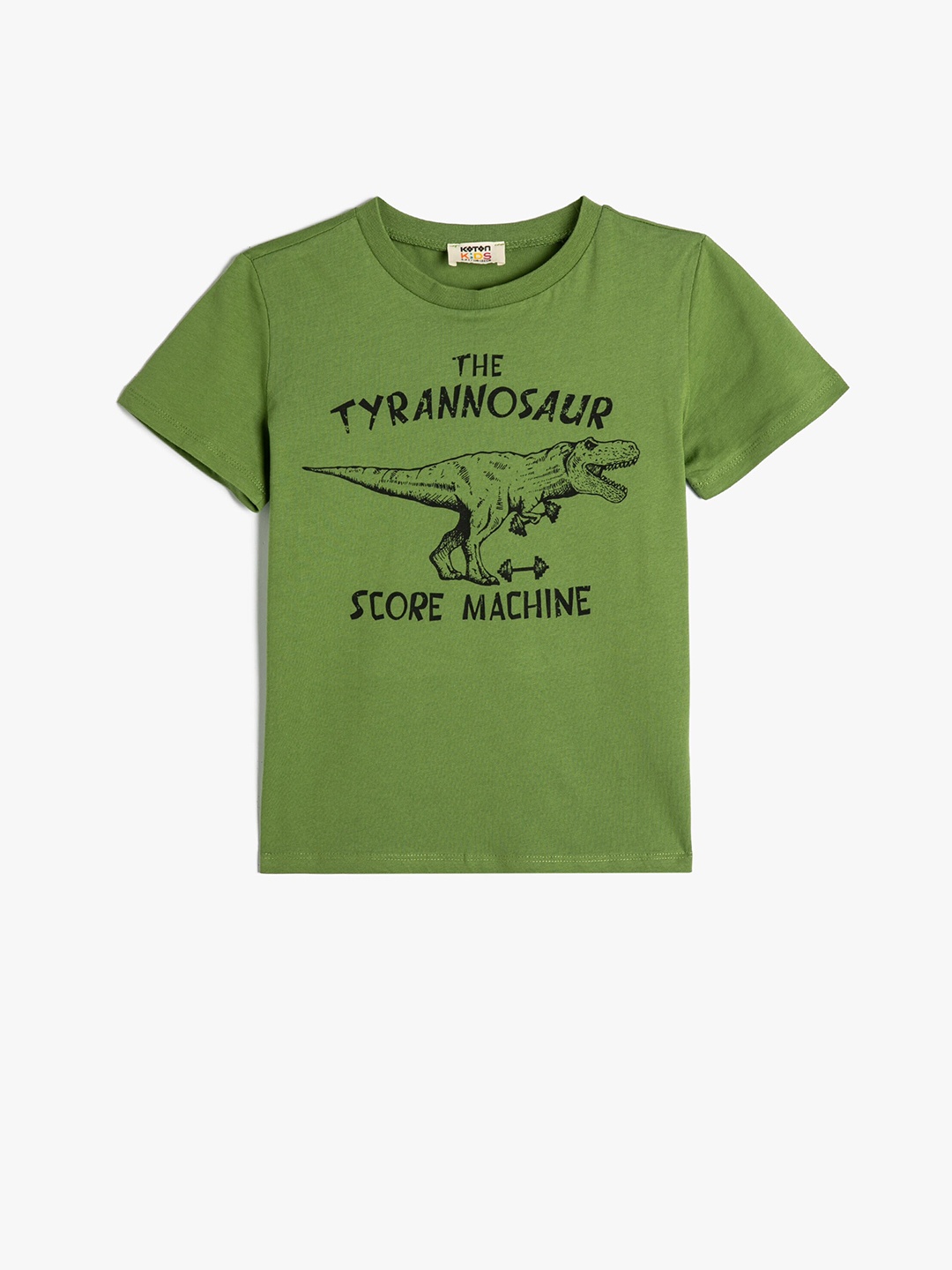 

Koton Boys Typography Printed Pure Cotton T-shirt, Green