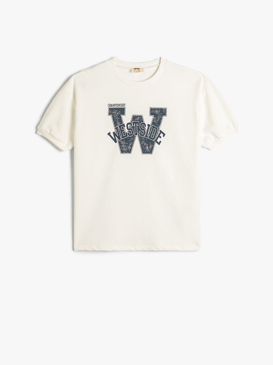 

Koton Boys Typography Printed Round Neck T-shirt, White