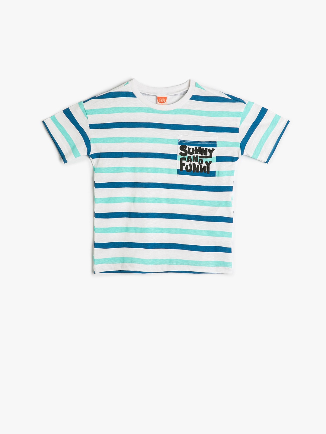 

Koton Boys Striped Pure Cotton T-shirt, Green