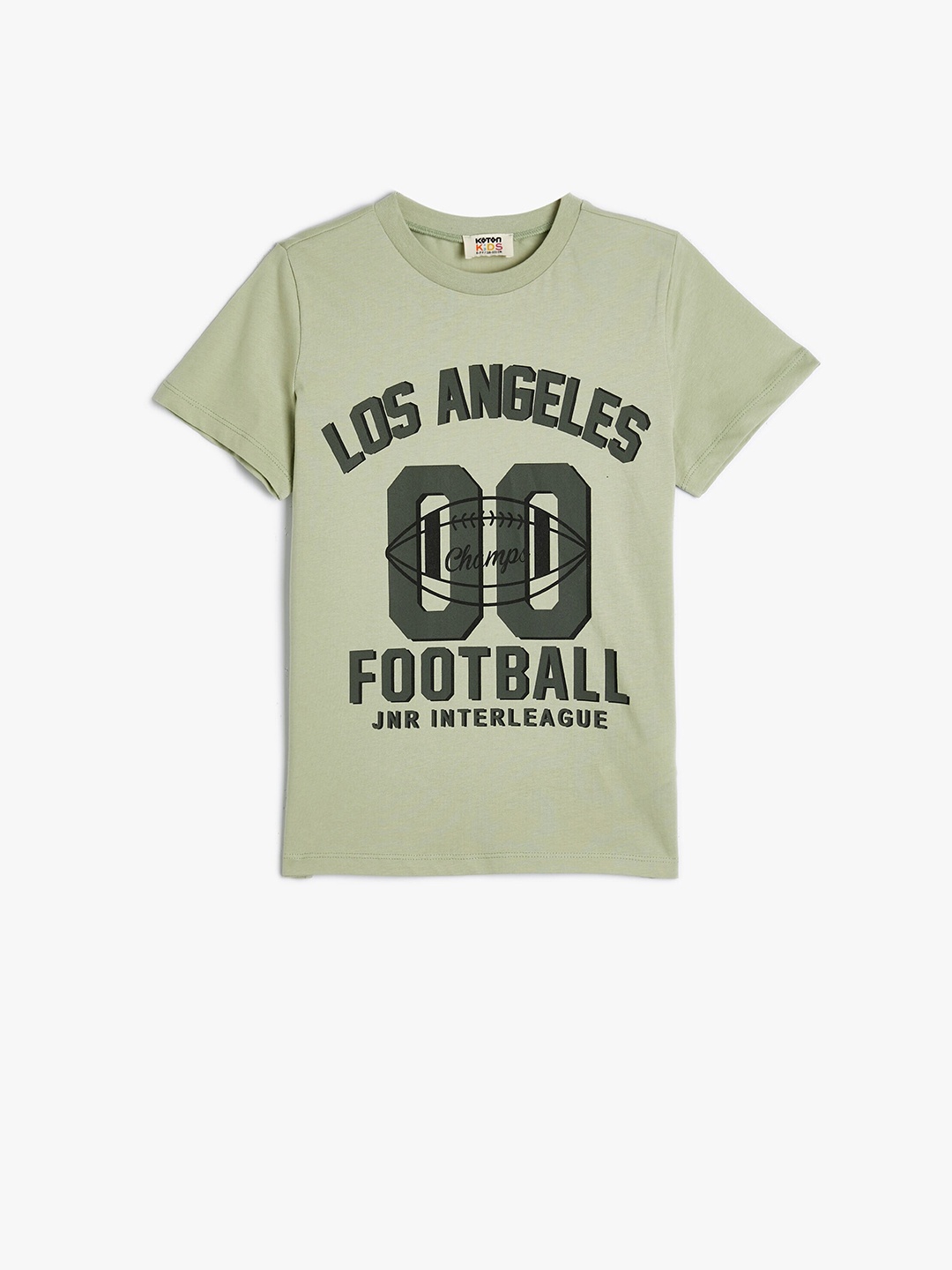 

Koton Boys Typography Printed Pure Cotton T-shirt, Green