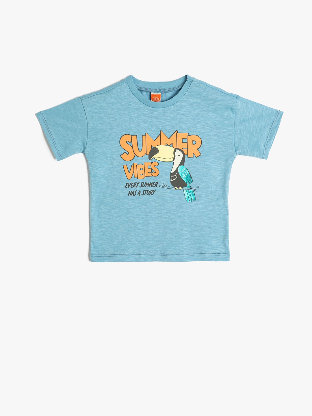 

Koton Boys Graphic Printed Pure Cotton T-shirt, Blue
