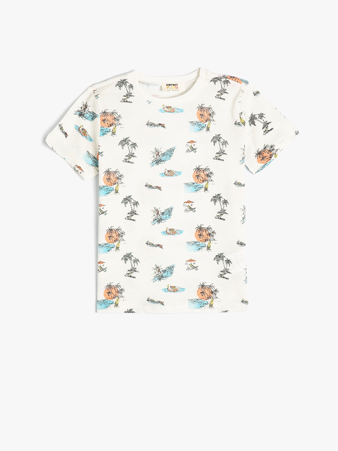 

Koton Boys Conversational Printed Cotton T-Shirt, White