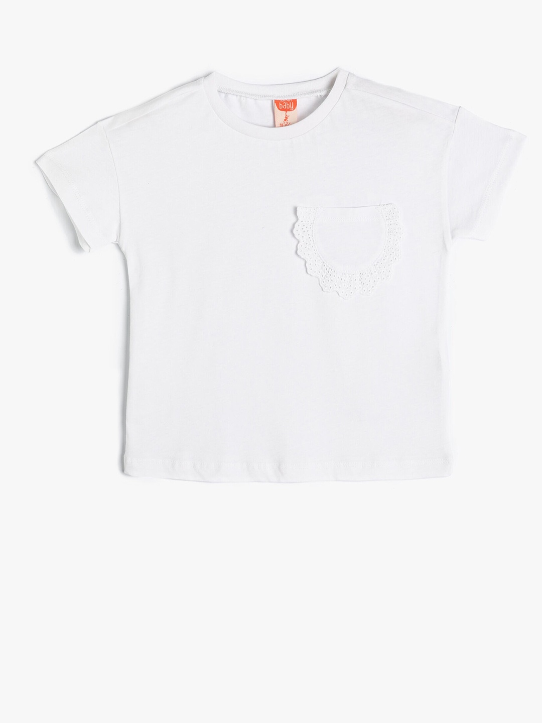 

Koton Girls Henley Neck Neck Cotton T-shirt, Beige