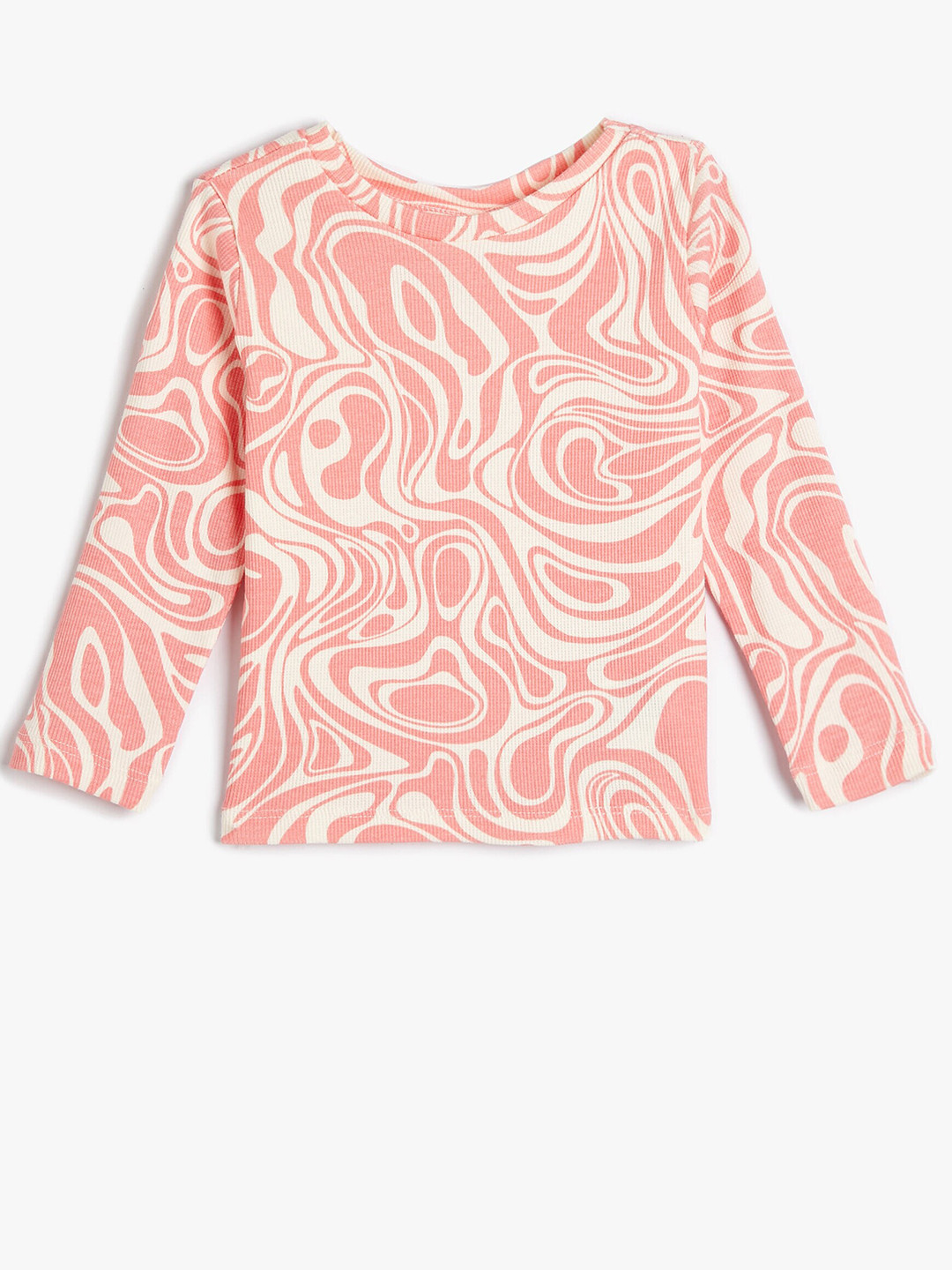 

Koton Girls Floral Printed Round Neck Cotton T-shirt, Pink