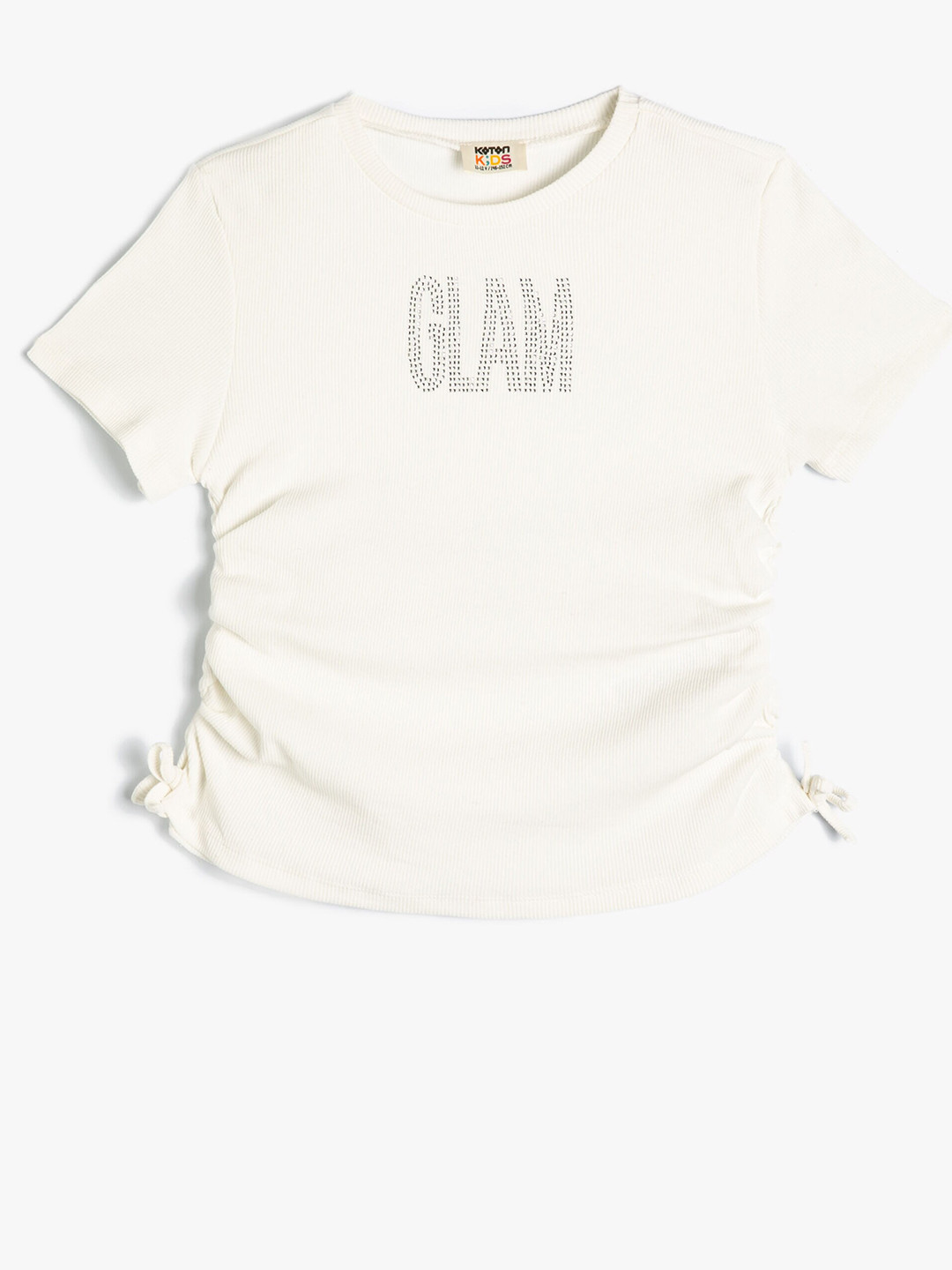 

Koton Girls Typography Embellished Cotton T-shirt, Beige