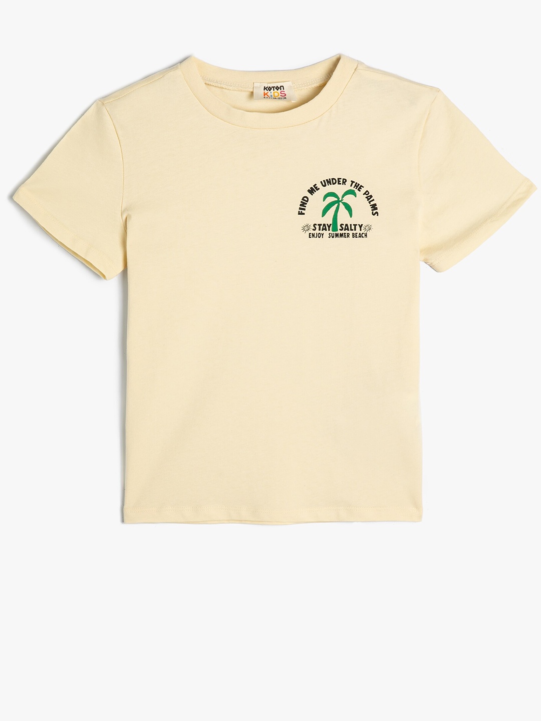 

Koton Boys Round Neck Short Sleeves Cotton Casual T-shirt, Beige