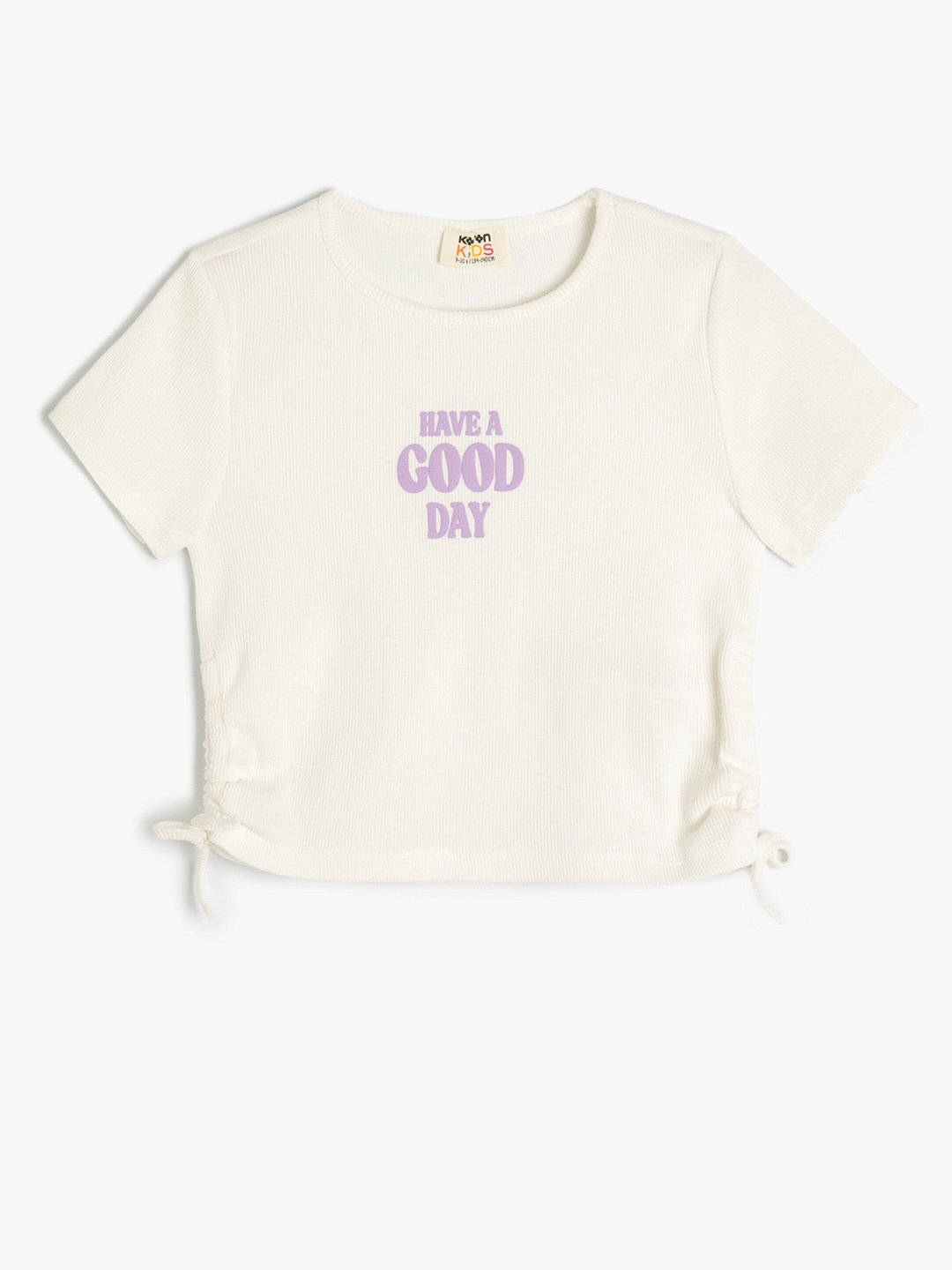 

Koton Girls Typography Printed T-shirt, Beige