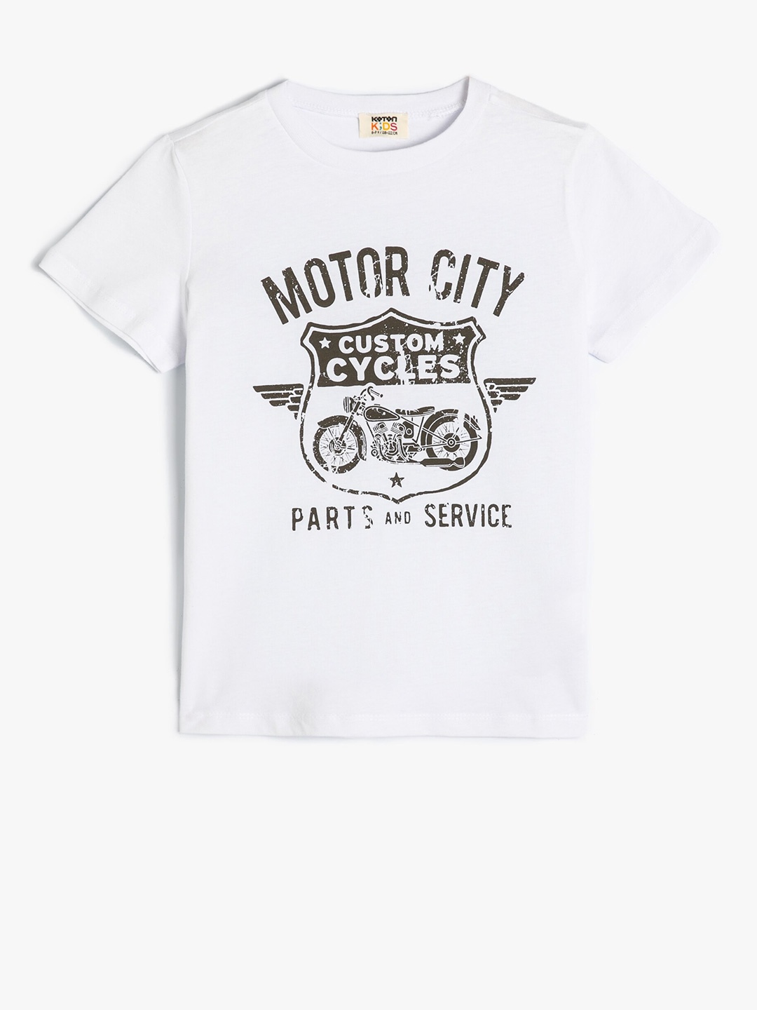 

Koton Boys Typography Printed Pure Cotton T-shirt, White