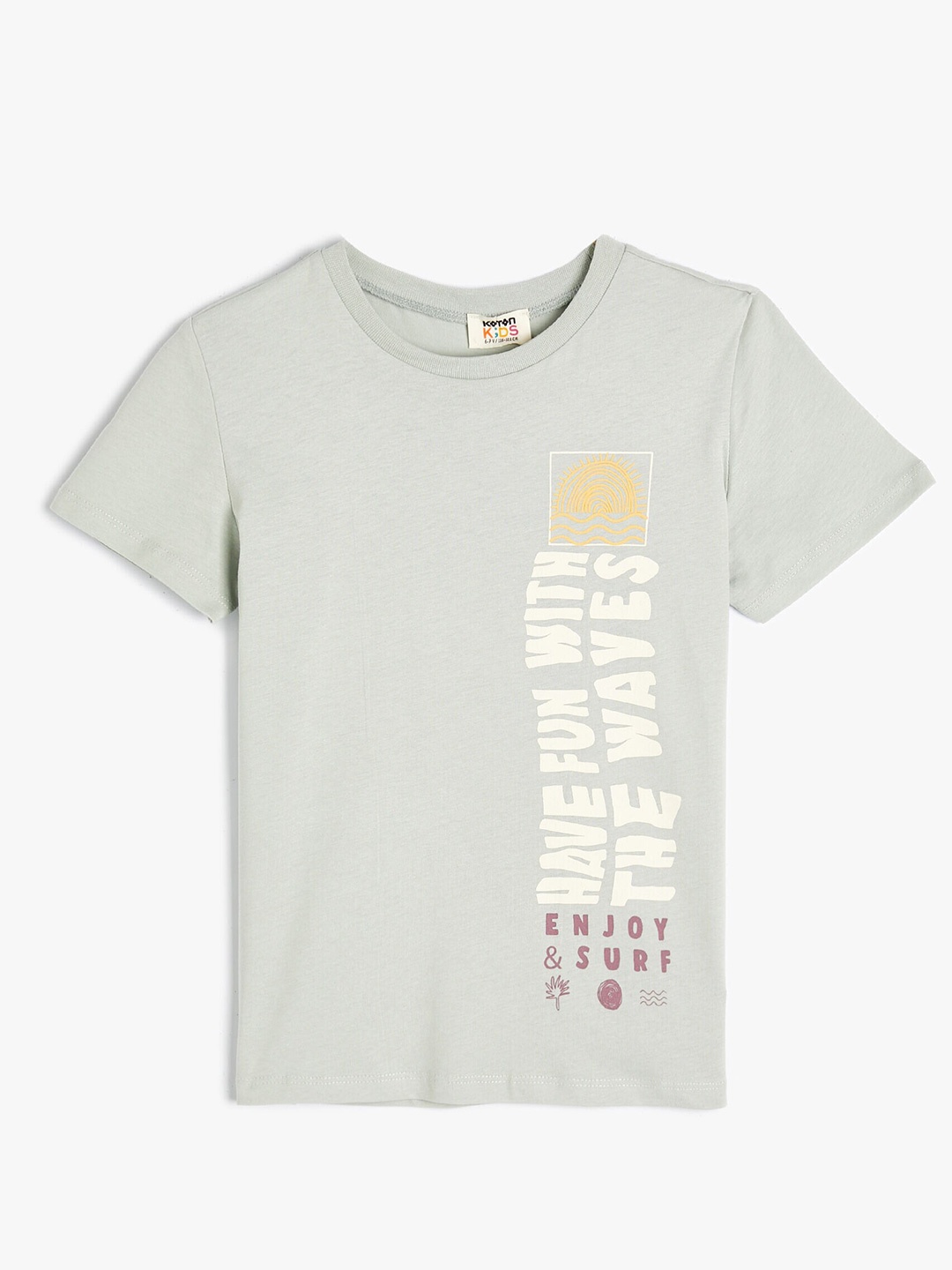 

Koton Boys Typography Printed Pure Cotton T-shirt, Grey